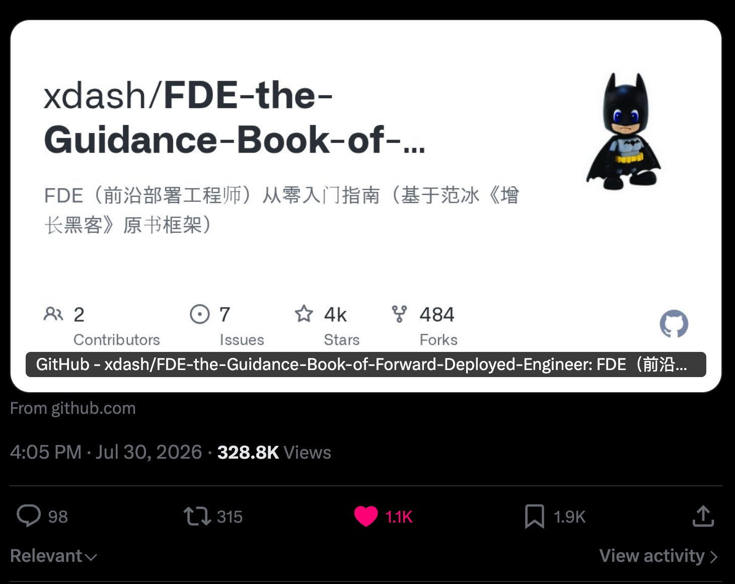 点燃增长的发布推文